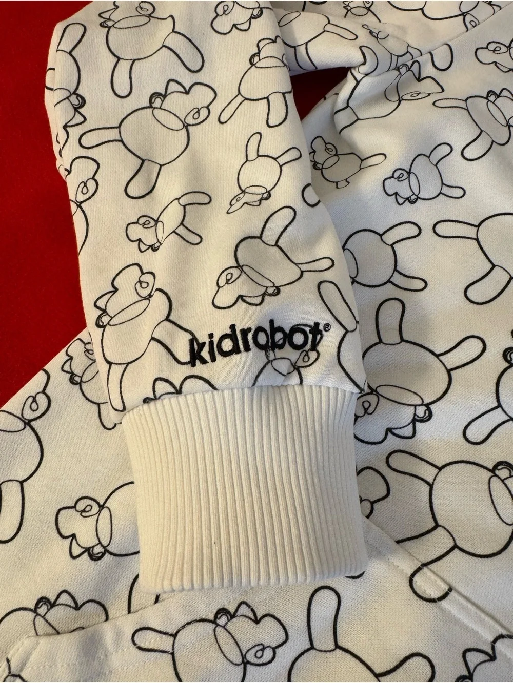 RARE-Kidrobot Dunny Print Logo 129 Of 200 Limited Edition Zip Up Hoodie XXL Mens